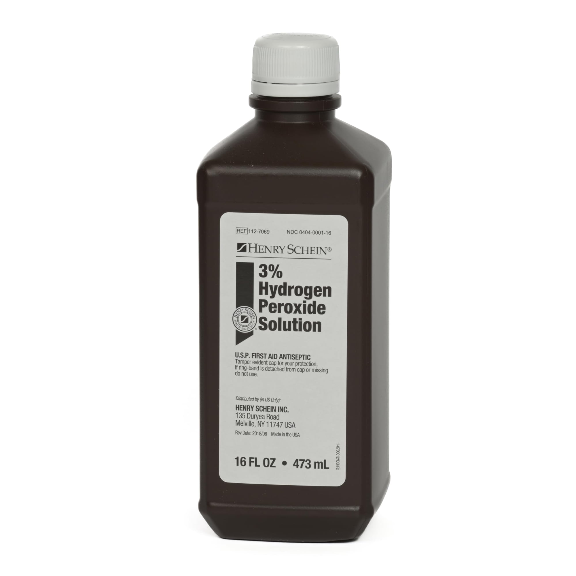 Henry Schein 3% Hydrogen Peroxide Solution, USP First Aid Antiseptic for Wounds and Cuts, 16 oz