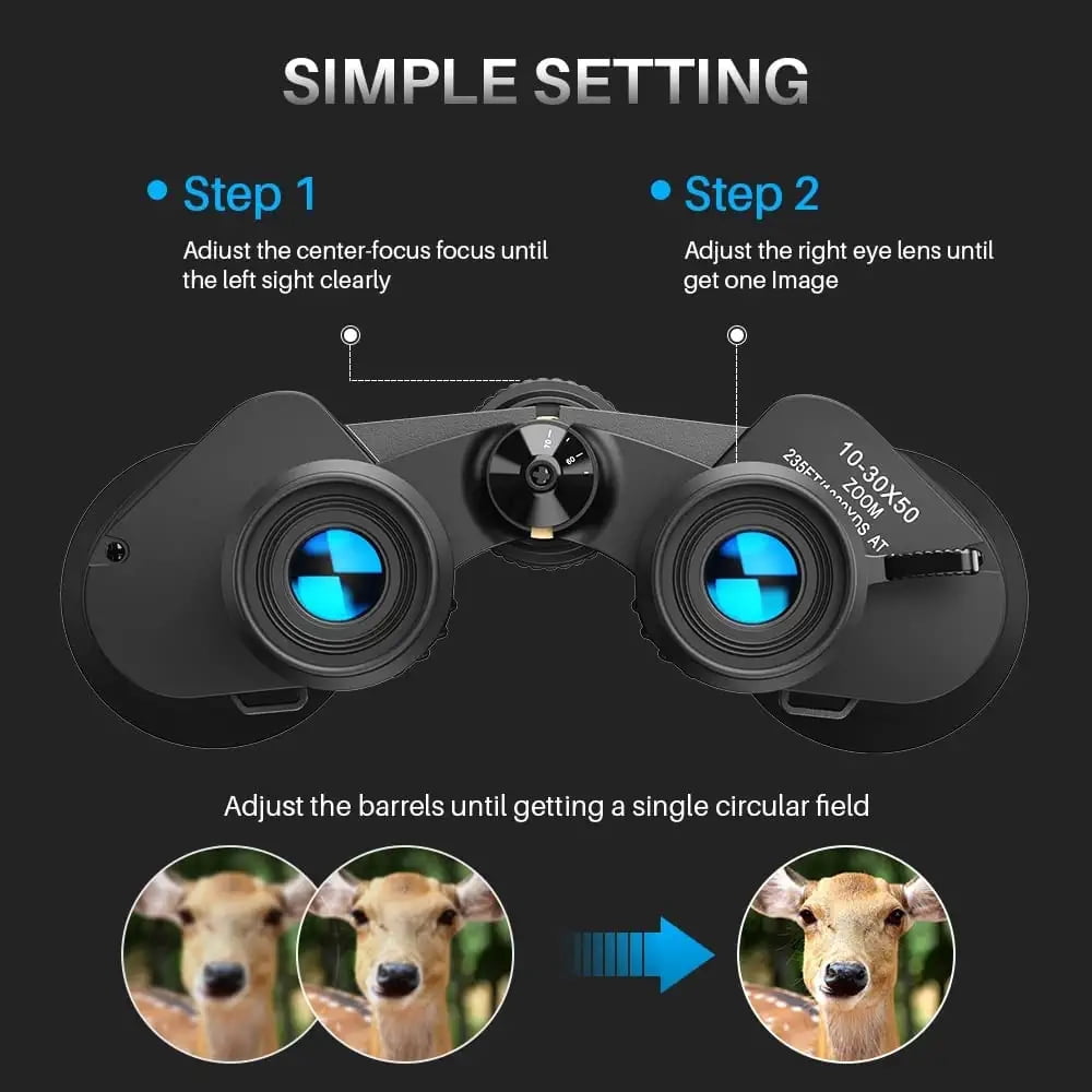 APEXEL 10-30x50 High Powered Military Zoom Binoculars for Adults, Low Night Vision/Daily Waterproof/BAK7 Prism/FMC Lens HD Professional Binoculars for Bird Watching Hunting Concerts (10-30x50, Zoom)