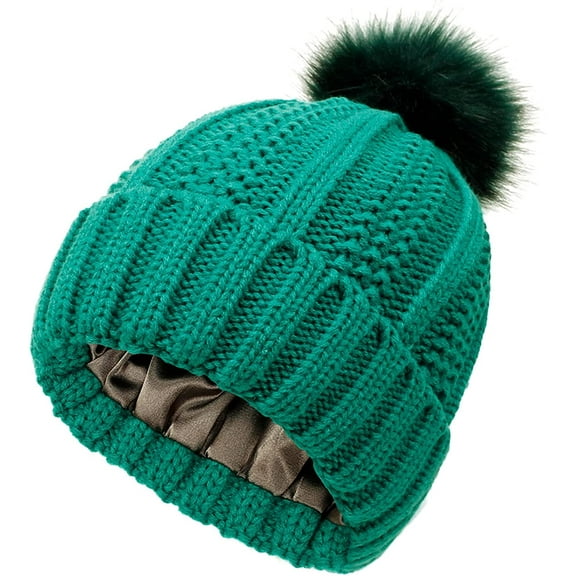 CoCopeaunts Knitted Hat For Women Cap With Faux Knit Winter Womens Warm Hats Pom Baseball Caps Hat Winter Beanie hats For Women