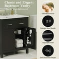 thumbnail image 3 of 30" Bathroom Vanity with Ceramic Sink, Modern Black Single Bathroom Cabinet with 2 Doors and a Shelf, Soft Close Doors, 3 of 19