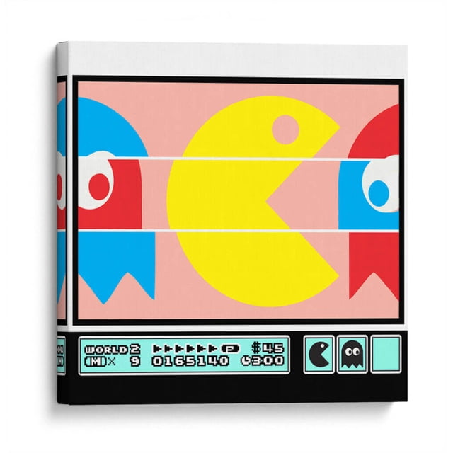 Cuadro decorativo - Ruleta Pac-man, Roge I. Luis 30x30 Canvas Lab Gamers,
