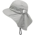 thumbnail image 4 of Minzimin Toddler Kids Girls Boys Sun Hat Summer UPF 50+ Protection Caps Wide Brim Neck Flap Beach Play Hats Age 1-7 Years, 4 of 8