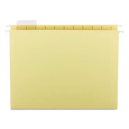 Smead Hanging File Folder with Tab, 1/5-Cut Adjustable Tab, Letter Size, Yellow, 25 per Box (64069)