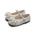 thumbnail image 6 of Ccpelsie Toddler Girls Dress Shoes Flower Girl Mary Jane Ballet Flats Pearls Strap Bowknot Wedding Princess Shoes for Kids(Silver,8.5), 6 of 9