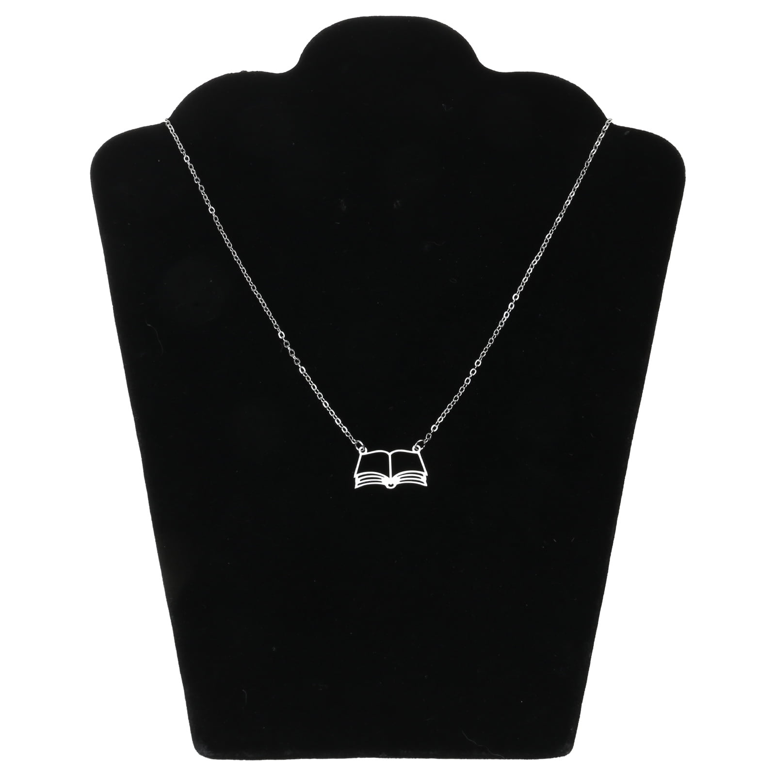 Elegant Hollow Book Pendant Necklace Great Graduation Season Gift or Daily Accessory for Graduates Student and Teachers