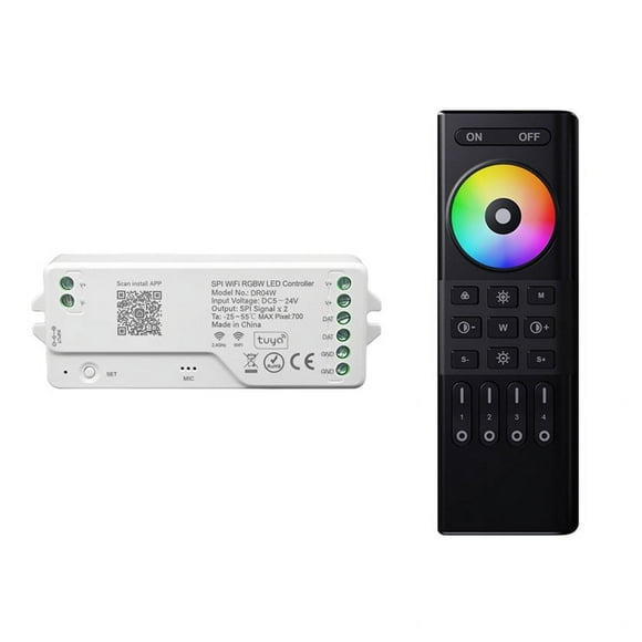 Tuya Wifi LED Controller RGB IC LED Controller Set Remote Tuya APP Work for WS2811 WS2812B WS2815,2 * Controller