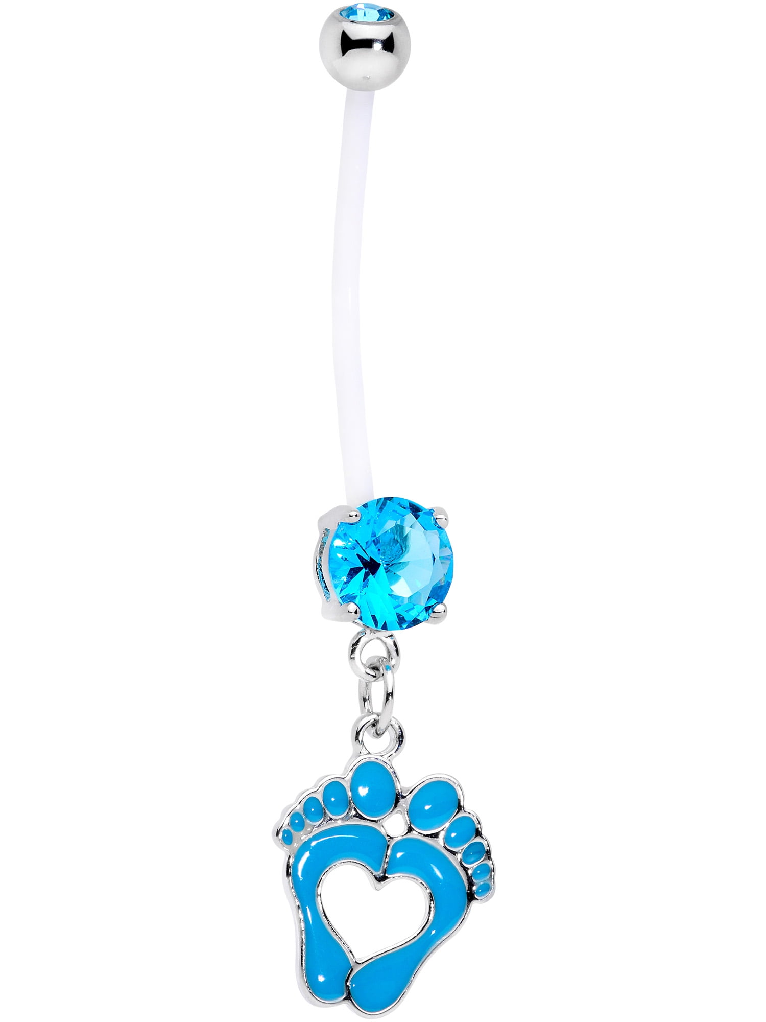 Body Candy Maternity Navel Ring Piercing Bioflex Precious Footprints