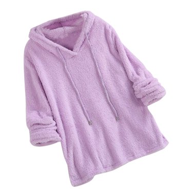 POINTERTECK Plus Size Autumn Winter Women Long Sleeve Hooded Plush Fluffy Hoodies Fleece Pullover Pajama Loose Hoodie Top New