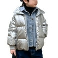 thumbnail image 2 of Generic Coat for Children's Casual Fall Plus Size Kids Toddler Baby Girls Boys Winter Warm Thick Solid Cotton Long Sleeve Padded Jacket Clothes 2024 for Fashion Simplicity Cozy (4-5 Years,Silver), 2 of 9