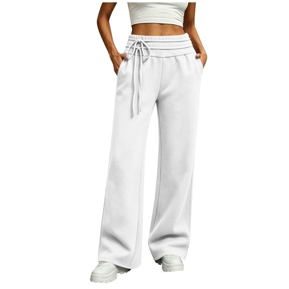 Posijego Women's Jogger Pants High Waisted Straight Leg Lightweight Solid Color Workout Pants Running Pants with Pockets