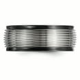thumbnail image 4 of Edward Mirell Black Ti & Titanium Polished Grooved Ring, 4 of 7