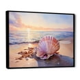 thumbnail image 2 of Designart "Coastal Treasures Sunset Seashell Collection II" Coastal Framed Wall Art - Coastal Blue Coastal Beach Hallway Framed Wall Art Decor, 2 of 6