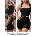 thumbnail image 6 of Athlemo Women's Ribbed Sleeveless Bodysuit One-Piece Romper Black Sizes  S-XL, 6 of 7