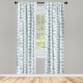 thumbnail image 3 of Ambesonne Sea Life Curtains, Outline Design Fish Design, Pair of 28"x95", Dark Sky Blue White, 3 of 5