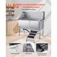 thumbnail image 2 of VEVOR 62" Stainless Steel Dog Wash Station w/Ramp, PE Board, Faucet & Shower - Pet Grooming Tub (Right Door), 2 of 9