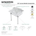 thumbnail image 6 of Kingston Brass Lms30m8sq.St Wesselman 30" Rectangular Marble, Stainless Steel Console, 6 of 7