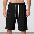 thumbnail image 2 of OSOLU Men's Summer Fashion Solid Color Buckle Cargo Shorts Loose Sports Sweatpants Knee Length Everyday Comfort Versatile Bottoms, 2 of 8