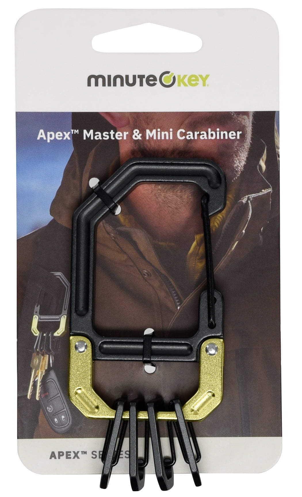 Minute Key Apex Master and Mini Carabiner, Aluminum, Rust Resistant, Black