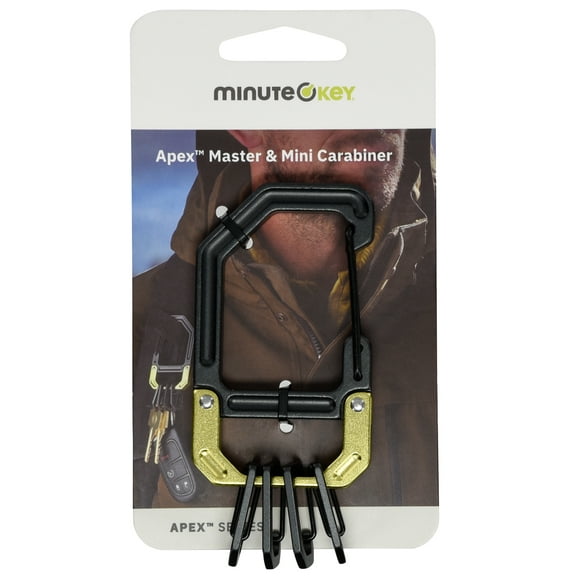 Minute Key Apex Master and Mini Carabiner, Aluminum, Rust Resistant, Black