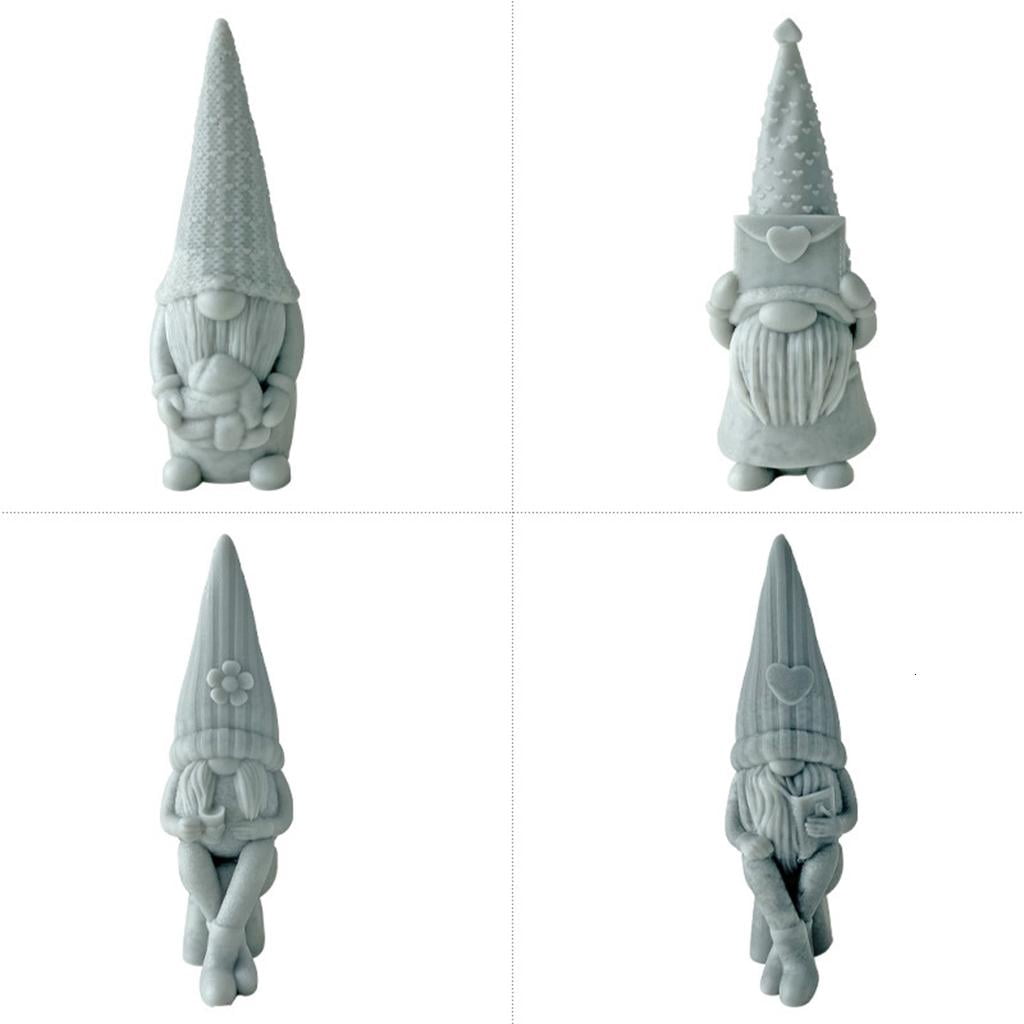 Osdhezcn Silicone Candle Mold for Candle Making Heart Gnome Silicone Mold Home Decor Mold