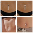 thumbnail image 5 of Juego de 5 piercings de metal hipoalergénicos para el ombligo, con elegante diseño de mariposa, ideales para uso diario, fiestas y festivales., 5 of 5