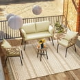 thumbnail image 7 of SDJPOI Outdoor Loveseat Cushion Set, 48 x 24 inch, Waterproof & Fade Resistant Cushions for Couch Bench and Swing ( Beige), 7 of 7