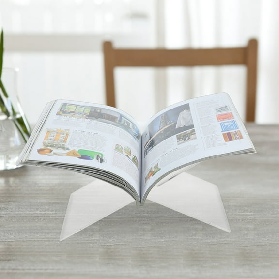 LEXSOMEO X-shaped Acrylic Book Coffee Table Stand Book Stand Document Recipe Page Holder Magazine Rack for Cookbook Art Book Bible Textbook Magazine Transparent