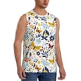 thumbnail image 2 of Uemuo Flowers Butterfly Pattern Men's Sleeveless T-Shirt,Muscle Athletic Tank Top, Moisture-wicking Quick-dry Breathable Classic Tee Top for Gym Run Outdoor Sports-Large, 2 of 8