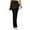 Black, variant on Womens High Waist Flare Pants with Asymmetrical Skirt Overlay Drawstring Yoga Dance Trousers for Casual Wear