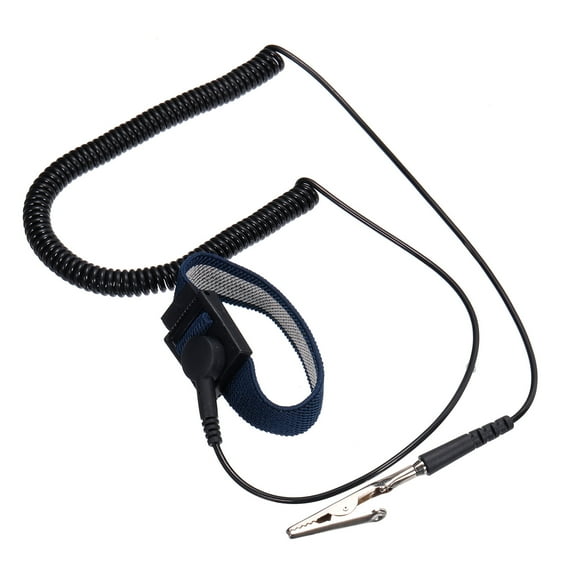 Uxcell ESD Anti Static Wrist Strap 6ft PU Adjustable Antistatic Bracelet Set Wired Computer Electronics Repair Black