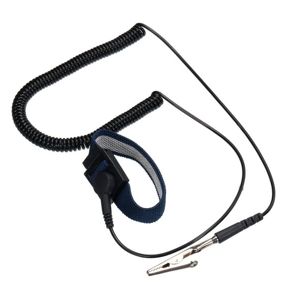 Unique Bargains ESD Anti Static Wrist Strap 6ft PU Adjustable Antistatic Bracelet Set Wired Computer Electronics Repair Black