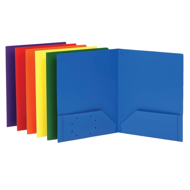 Carpeta Oxford de plástico duradero con bolsillos, 2 bolsillos surtidos