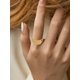 thumbnail image 1 of Anillo de acero inoxidable con diseño geométrico y rayas verticales anchas, dorado, para mujer, joyería personalizada, 13,5 mm, 1 of 3