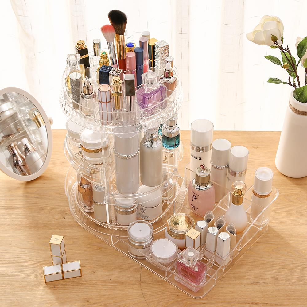Ktaxon Makeup Organizer, 360 Degree Rotating Adjustable Cosmetic