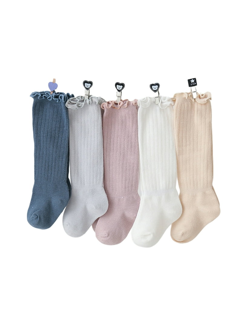 Newborn Infant Baby Girls Boys Thigh High Stockings Solid Color