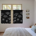 thumbnail image 3 of Black Dandelion Kitchen Curtain for Berdoom Living Room Cafe 45 Inch Length, Spring Modern Minimalist Country Flower Tiers Curtains Light Filtering Drapes Window Treatment 2 Panels 52"Wx45"L, 3 of 8