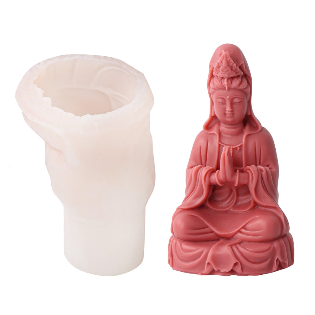 Geemin 3D Buddha Scented Candle Mold Silicone Mold for Candle Making Resin Epoxy Mould