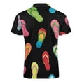 thumbnail image 5 of Colorful Flip Flops Men Zipper T-shirt Summer Casual Short Sleeve T-shirt Top, 5 of 7