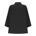 thumbnail image 5 of ZyeKqe Button down Shirts for Women 3/4 Sleeve Business Casual Tops Collared Loose Work Blouses, 5 of 8