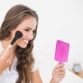 thumbnail image 3 of Unique Bargains 1 Pc Portable Chrome Handheld Mirror for Vacation Travel Rose Red Plastic Glass, 3 of 5