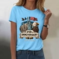 thumbnail image 2 of 4th of July Shirts Women USA Patriotic T-Shirt American Flag Tee Tops Sky Blue,3XL, 2 of 6