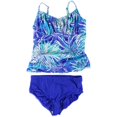 thumbnail image 2 of Tankini de 2 piezas Swim Solutions estampado básico Mujer Azul 20, 2 of 2