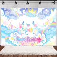 thumbnail image 1 of Serie Sanrio, vajilla para fiesta de cumpleaños, pancarta desechable, adorno para tarta, bandera colgante, lindos globos Cinnamoroll, decoración de cumpleaños, 1 of 6