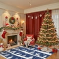 thumbnail image 2 of IDEALHOUSE 9x12ft Blue Christmas Area Rugs, Soft Washable Festive Accent Rug, Non Slip Backing, Short Pile, Foldable, Easy Clean, Comfortable for Living Room, Entryway, Bedroom, Holiday Décor, 2 of 7