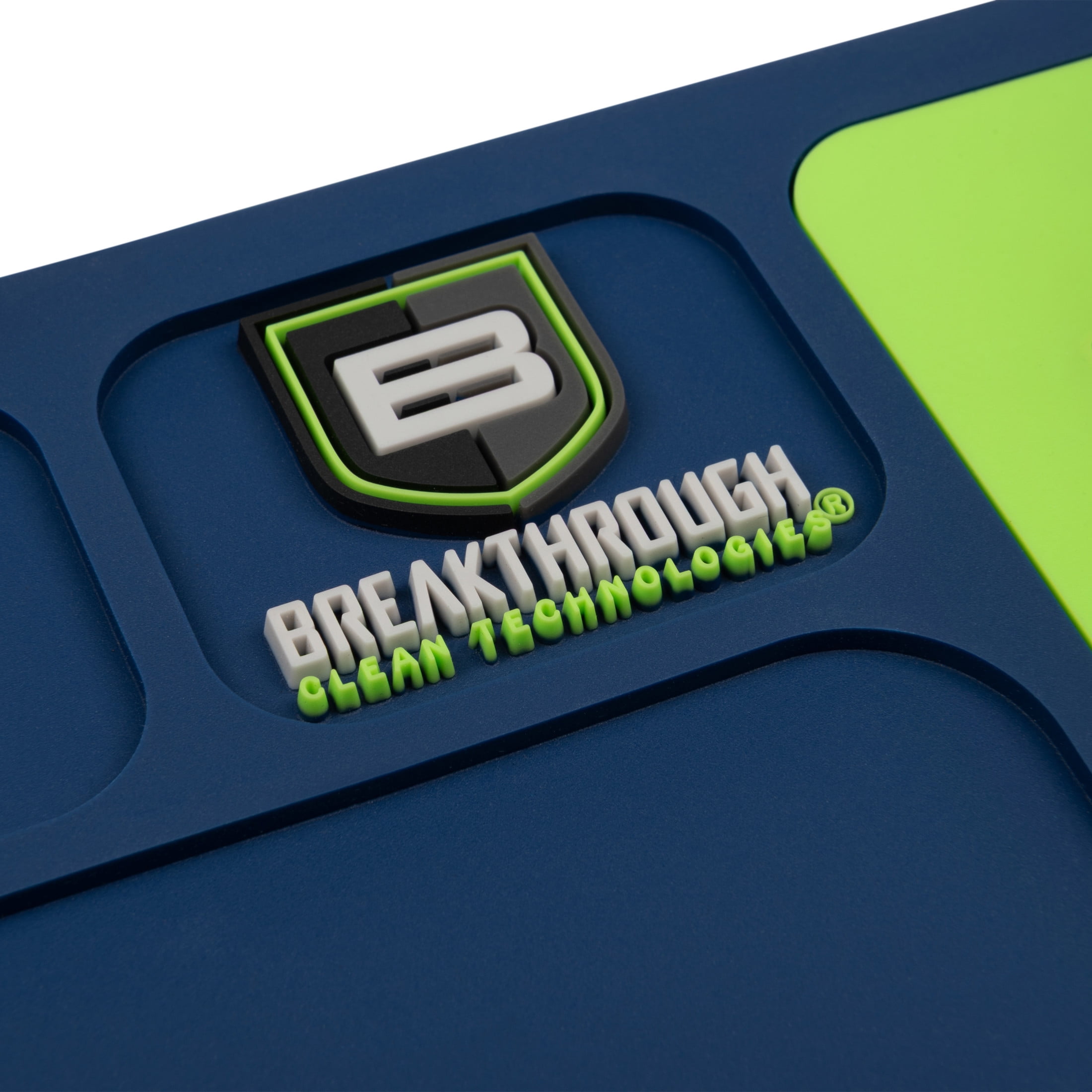 Breakthrough Clean Technologies Shield Series Fishing Reel Cleaning Mat  - Embedded Magnets & Tool Compartments + Heavy-Duty Pvc – Universal Size Maintenance Pad - Blue/Green