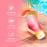 Moment Adaptogen Drink Lemon Grapefruit Sparkling Soda, 11.5 Oz, 12 Pack Cans