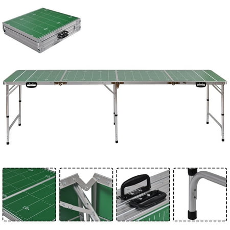 Melamine Surface - GHP 8-Feet Portable Folding Melamine Surface Aluminum Frame Beer Pong Table Game