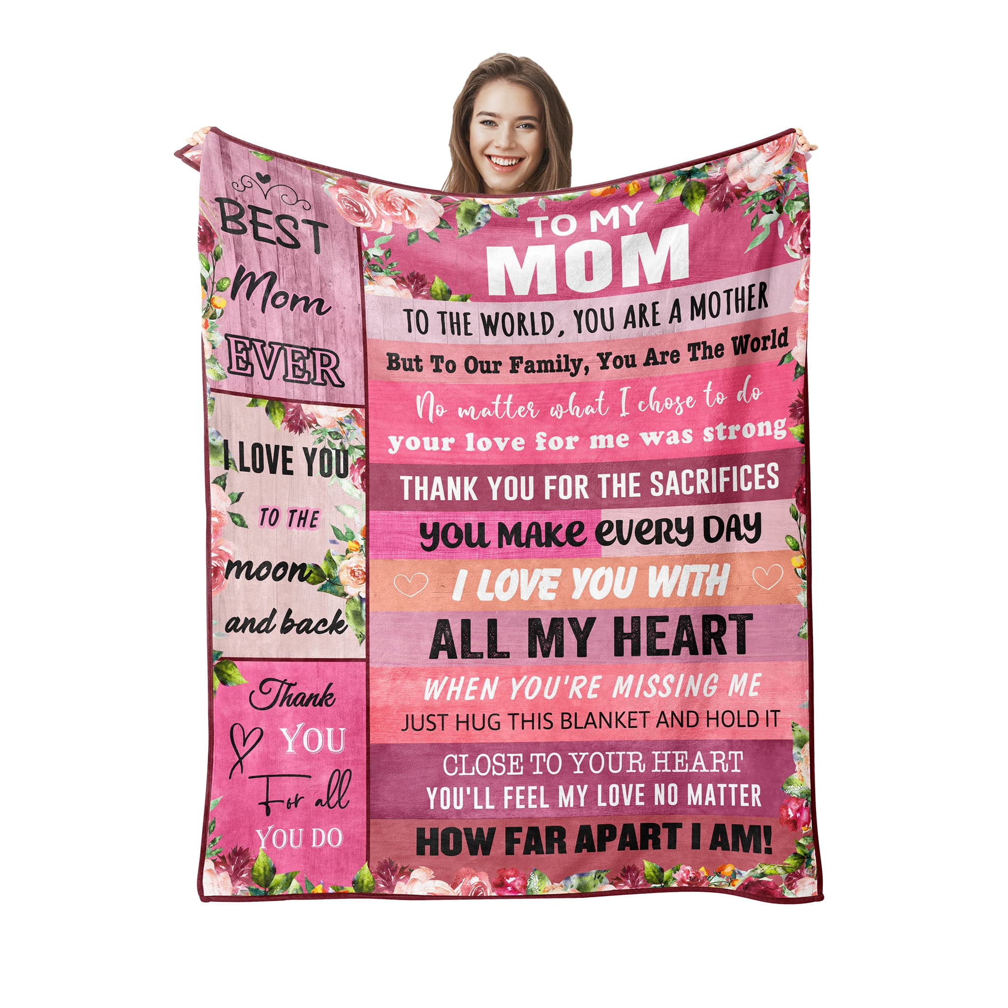 Mom Blanket Mother's Day Throw Blanket Gifts for Mom from Daughter Son