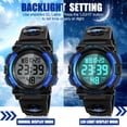 thumbnail image 5 of Dodosky Boy Toys Edad 5-12, LED 50M Relojes deportivos digitales impermeables para niños Regalos de cumpleaños Regalos para niños de 5-12 años - Azul, 5 of 5