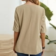 thumbnail image 5 of Summer Cotton Linen T Shirts for Women Crewneck Short Sleeve Fashion Boho Tees Casual Asymmetrical Tunics Blouses, 5 of 7